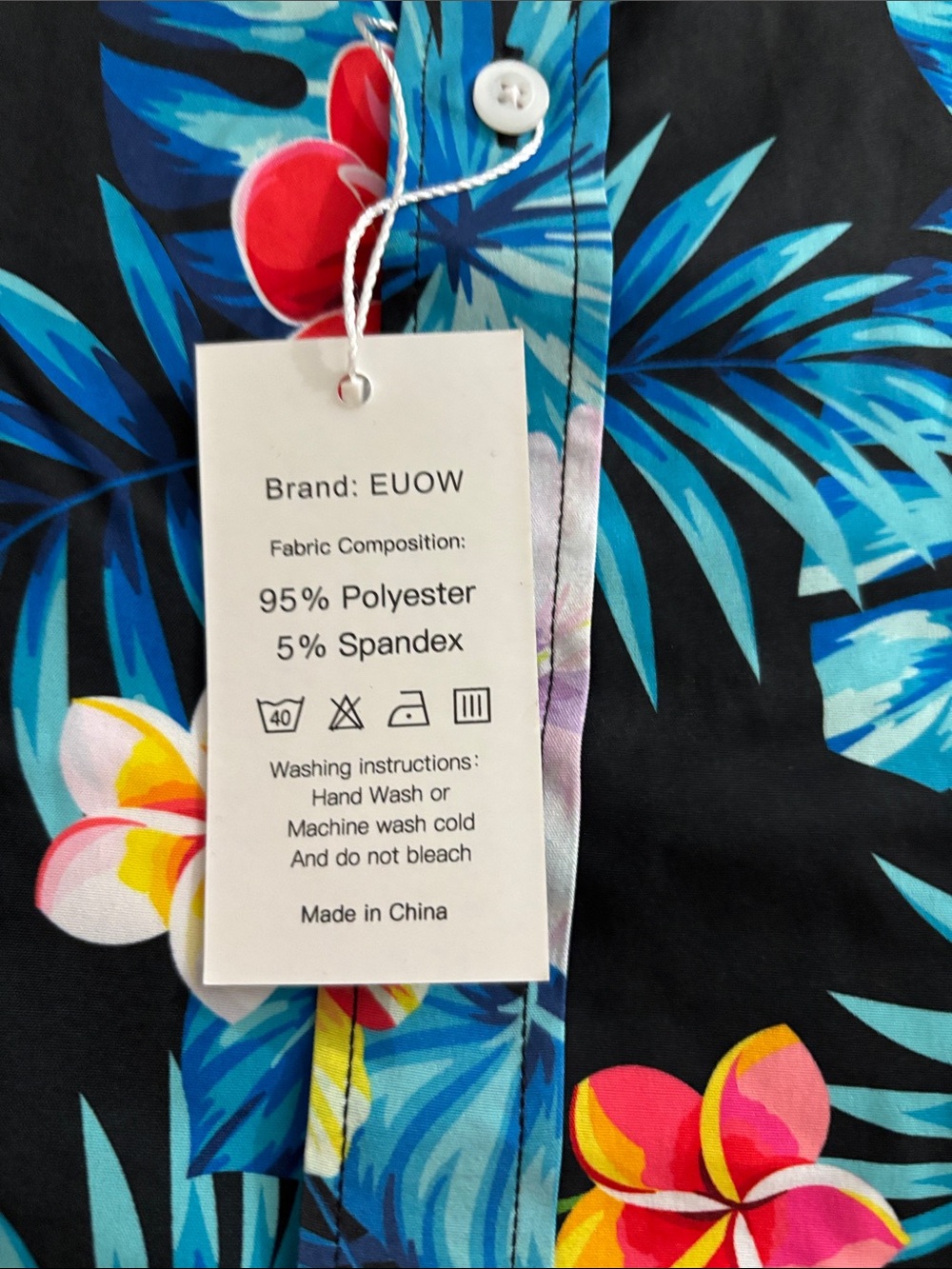 EUOW Tropical Hawaiian Shirt & Swim Trunks Set Floral Men’s XXL NWT - Picture 10 of 13